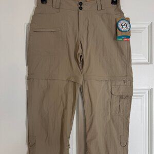 Magellan Womens Fish Gear Convertible Cargo Pants M Brown Canyon Lake Hiking